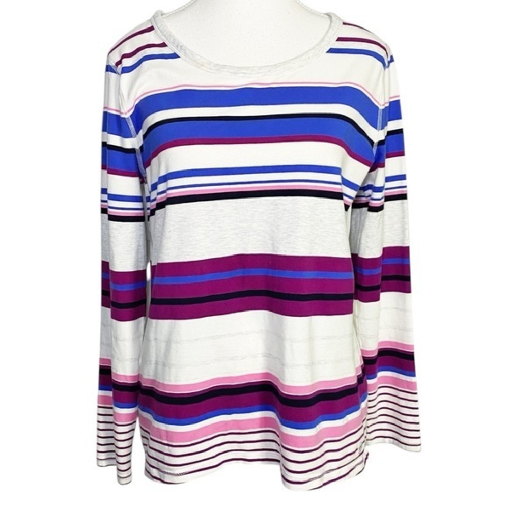 Talbots Multicolor Striped Long Sleeve Top